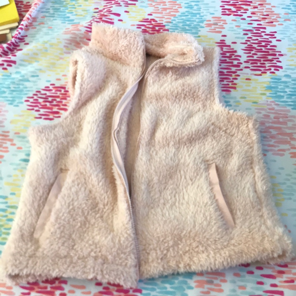 Light pink faux fur vest
